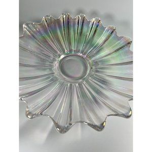Vintage Federal Glass Celestial Carnival Glass Shallow Bowl, Iridescent